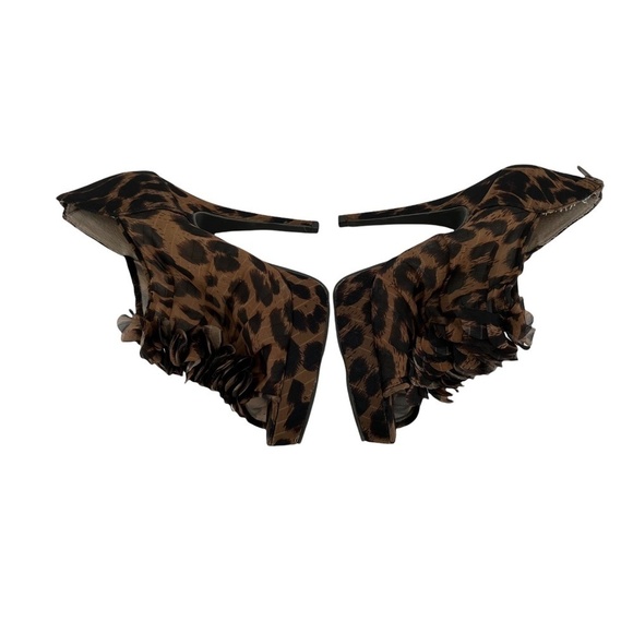 Chinese Laundry Women’s Brown Peep Toe High Heel Cheetah Pumps Size 6.5 Women’s - Picture 6 of 11